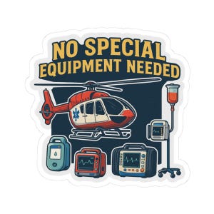 Helicopter Emergency Stickers - Fun Medical Equipment Decals, Perfect for Laptop, Water Bottle, Car, Gift for Nurses and Medics
