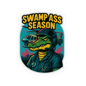 Swamp Ass Season Kiss-Cut Stickers, EMS Sticker