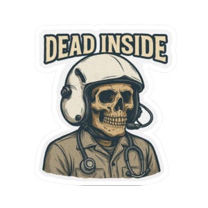 Dead Inside Skull Sticker - Gothic Decor, Edgy Laptop Decal, Alternative Gift Ideas, Unique Art Accessories, Halloween Party Decoration