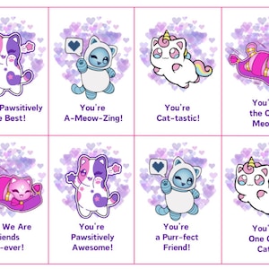 Cartes de Saint-Valentin Aphmau Meemeow à télécharger et à imprimer au format PDF