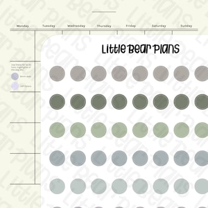 6mm Dot Stickers | Passport Size Sheet - Littlebearplans