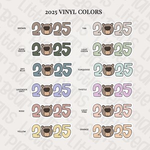Autocollant en vinyle ours dégradé 2025 ans | Littlebearplans - V1014