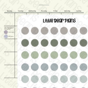 7.4mm Dot Stickers | Passport Size Sheet - Littlebearplans