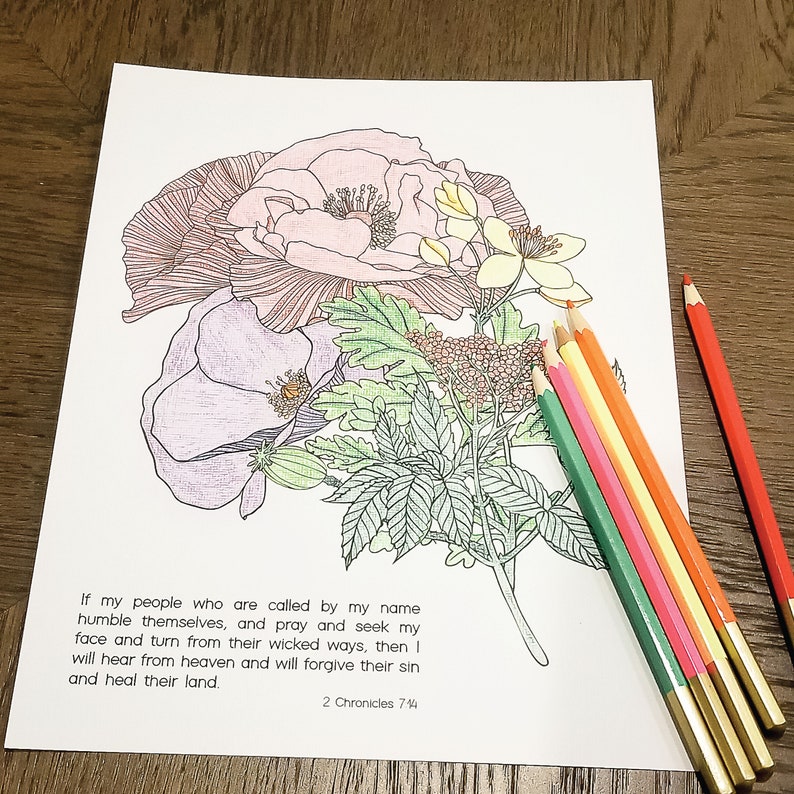 Floral Scripture Coloring Book | Bible Verse Coloring Pages | Modern ...