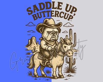 Funny Cowboy Dog PNG: Retro Western Graphic (Digital Download)