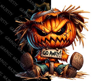 Halloween Horror Scarecrow PNG: Trick or Treat Sublimation (Instant Download)