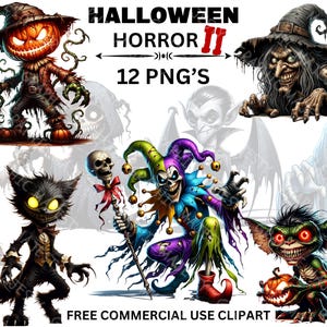 Halloween Horror Clipart Bundle: Spooky Goth PNG Images (Digital Download)