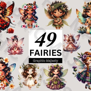 Kawaii Fairy Clipart Fairy Tale Clipart Child Party PNG Magical Clipart Fairy PNG Fantasy Clipart Multicultural Fairy Commercial Use Clipart