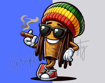 Stoner Girl Blunt Cartoon PNG: Urban Hip Hop Design (Digital Download)