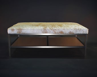 Custom Cowhide Coffee Table - Custom Options Available – Made to Order in Texas