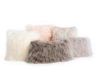 Tibetan Lamb Pillows | Luxurious Sheepskin Pillows | Genuine Mongolian Fur | Decorative Pillow
