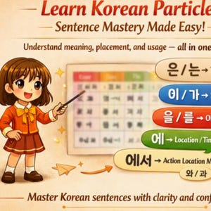 Learn Korean Particles| Particle Matching | Sentence Structure | Instant Download