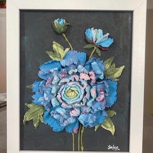 3D Sculpture Painting on Photo Frame , Wall Decor, Textured Art, Handmade , For Her , Gifts ,Art work , 3D painting, Flowers
