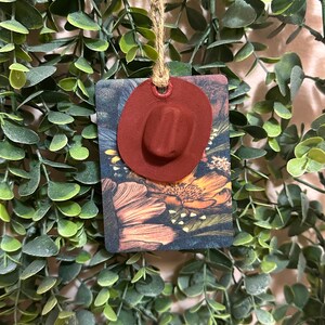 Flowers Cowboy Hat Car Freshie/ car accessory/cowgirl/punchy/western/country living/ flowers/mini cowboy hat