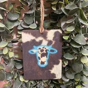 Bull Skull & cowhide Car Freshie/ car accessory/western/cowhide/bull