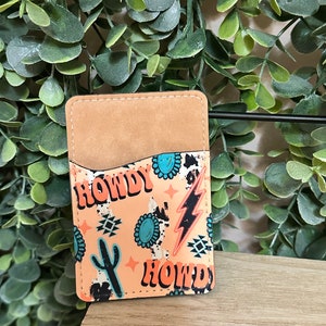 Pink Howdy Handytasche Kartenhalter | iPhone/Handytasche/Karten/Geschenke/Peel and Stick/Western Vibes/Kaktus/Handy Accessoire