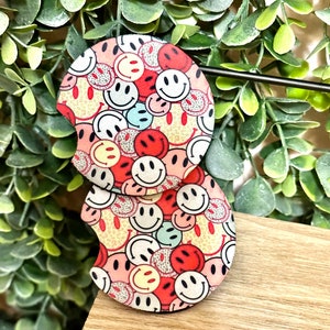 Retro Happy Face Car Coaster|/ car coaster/car accessory/retro/retro vibes/ retro mom/