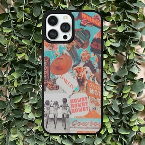 ウエスタンコラージュ 2 iPhone ケース | 電話ケース/iPhone/ギフト/電話アクセサリー/ iPhone ケース/牛柄/ウエスタン/ウエスタンママ/パンチの効いた/iPhone 15