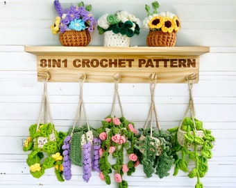 Plant crochet pattern, car hanging plant Crochet Pattern, Crochet hanging plant for car, Hanging Plant Pattern, Hanging basket crochet