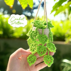 Crochet Plants Vine Hanging Basket Artificial Flowers Handmade