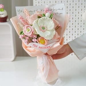 Spring Harmony Bouquet Häkelanleitung, Häkelblumenstrauß Muster, Häkelblumenstrauß Muster, Hochzeitsblumen