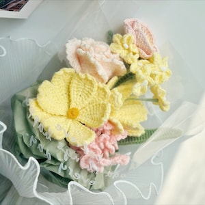 Blumenstrauß Häkelanleitung, Häkelblumenstrauß-Muster, Häkelblumenmuster, Häkelanleitung