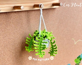 Fern Plant Basket Crochet Pattern, Plant Crochet Pattern, Hanging Plant Pattern, Flower Basket Hanging  Crochet