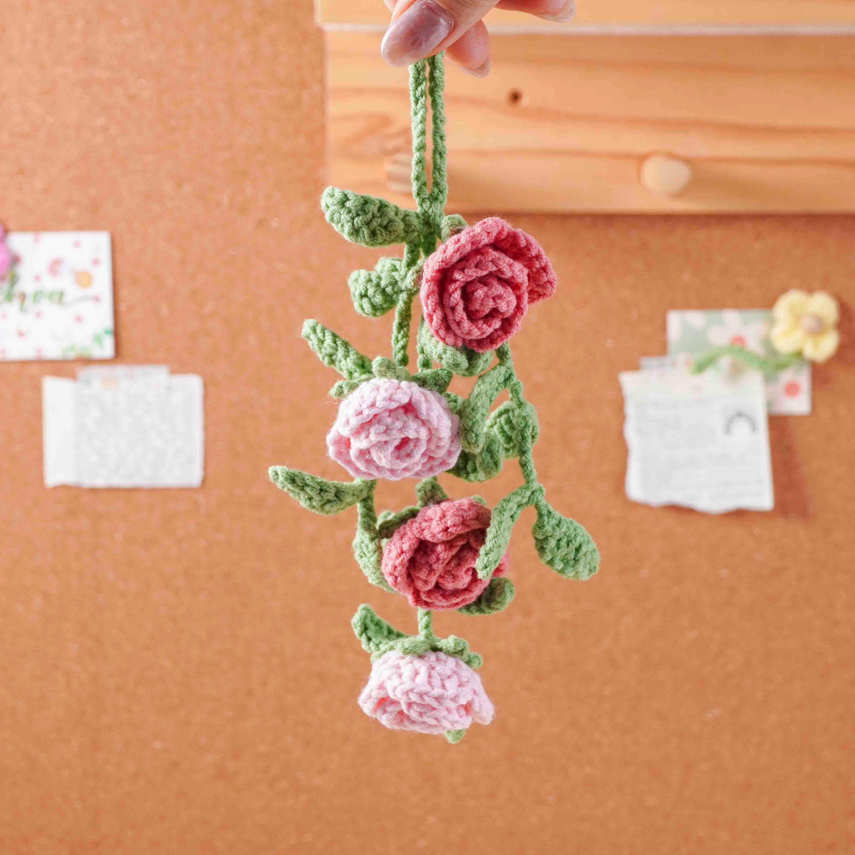 Rose Car Hanging Crochet Pattern, Car Hanging Crochet Pattern, Car