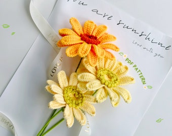 Gerbera Blumen Häkelanleitung, Häkelblumen Blumenstrauß Muster, Häkelblumen Muster, Hochzeit Blume