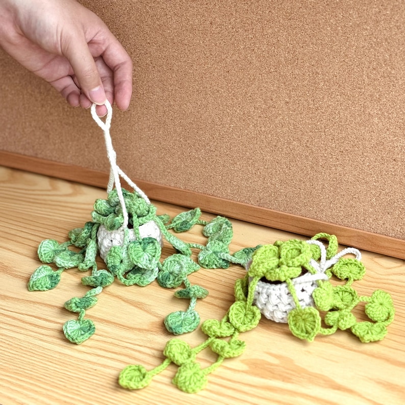 Pothos Plant Crochet Pattern, Car Hanging Plant Pattern, Car Hanging Plant Crochet Pattern, Flower Basket Hanging Crochet - Etsy