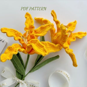 Iris Flower Crochet Pattern, Crochet Flower Bouquet Pattern, Crochet Flower Pattern, Wedding Flower