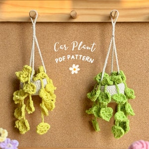 Drooping Leave Crochet Pattern, Hanging Plant crochet pattern, Crochet hanging plant for car, Hanging Plant Pattern, Hanging basket crochet