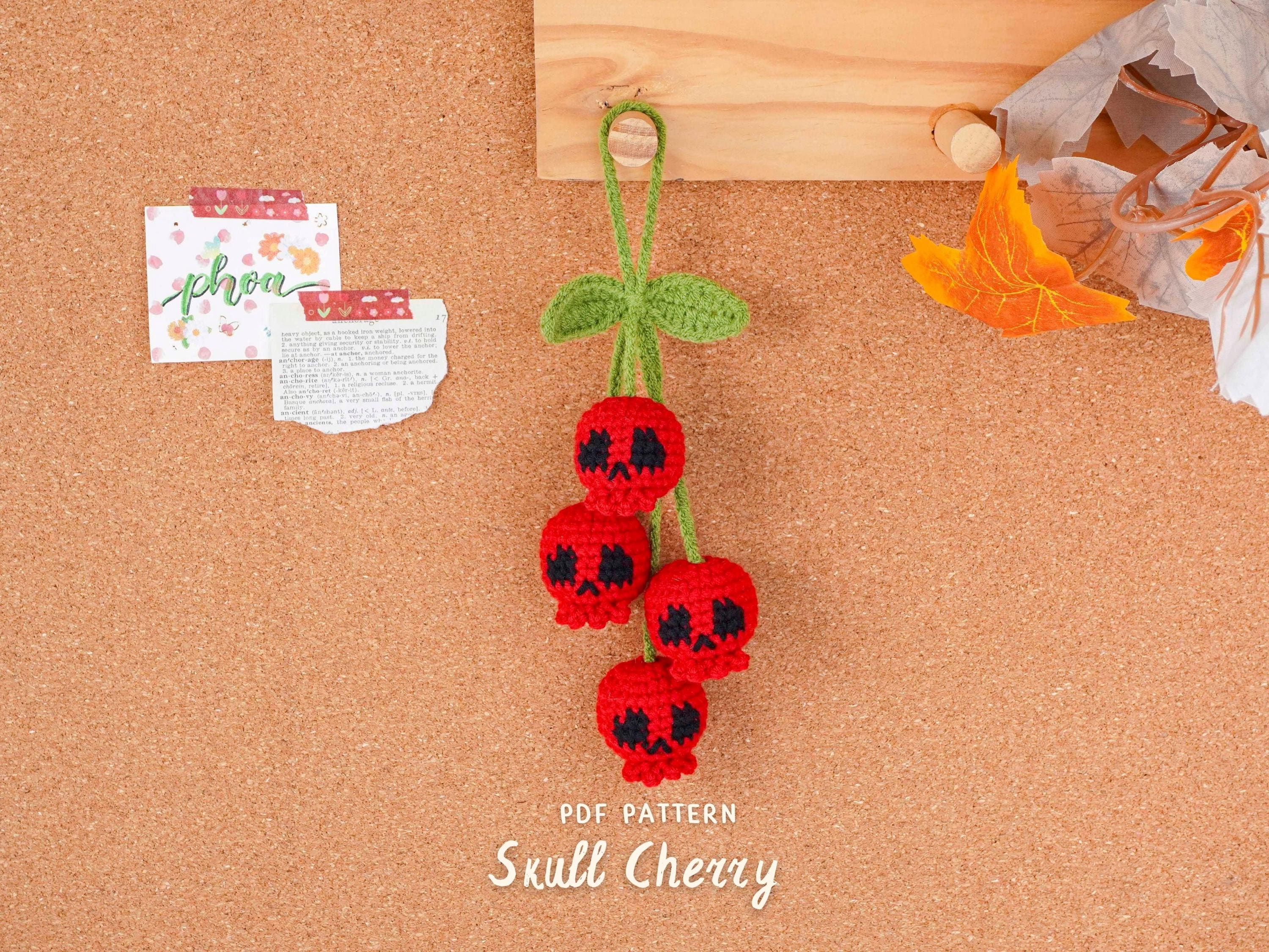 Halloween Skull Cherry Crochet Pattern, Halloween Crochet Pattern
