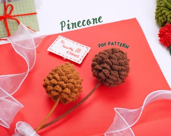 Pinecone Crochet Pattern, Christmas Crochet Pattern, Christmas Ornaments Crochet, Holiday Crochet Pattern