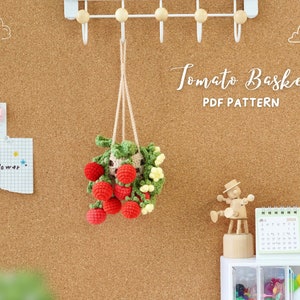 Gehaakt patroon tomatenmand, haakpatroon plant, hangplantpatroon, hangende plant, bloemenmand hangend haakpatroon, hangend haakpatroon auto, haakpatroon planten