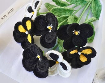 Pansy Flower Crochet Pattern, Crochet Flower Bouquet Pattern, Crochet Flower Pattern, Crochet Pansy Bouquet