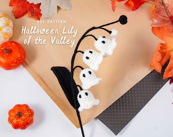 Halloween Lily Of The Valley Crochet Pattern, Halloween Crochet Pattern, Crochet Flower Tutorial, Digital PDF Pattern, DIY Home Decor
