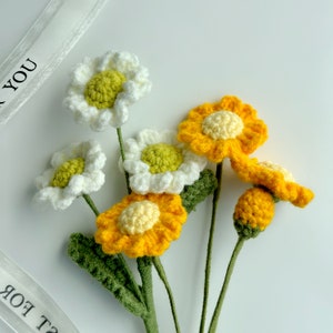 Daisy Flower Crochet Pattern, Crochet Flower Bouquet Pattern, Crochet Flower Pattern, Wedding Flower image 4