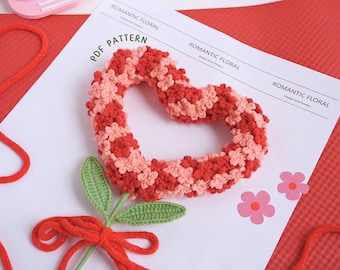 Baby Breath Herzkranz Häkelanleitung, Valentine Blumen Häkelanleitung, Herzkranz Häkelanleitung, Blumen Häkelanleitung