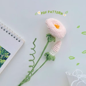 Modello di fiori di convolvolo all&#39;uncinetto, modello di bouquet di fiori all&#39;uncinetto, modello di fiori all&#39;uncinetto, fiore nuziale