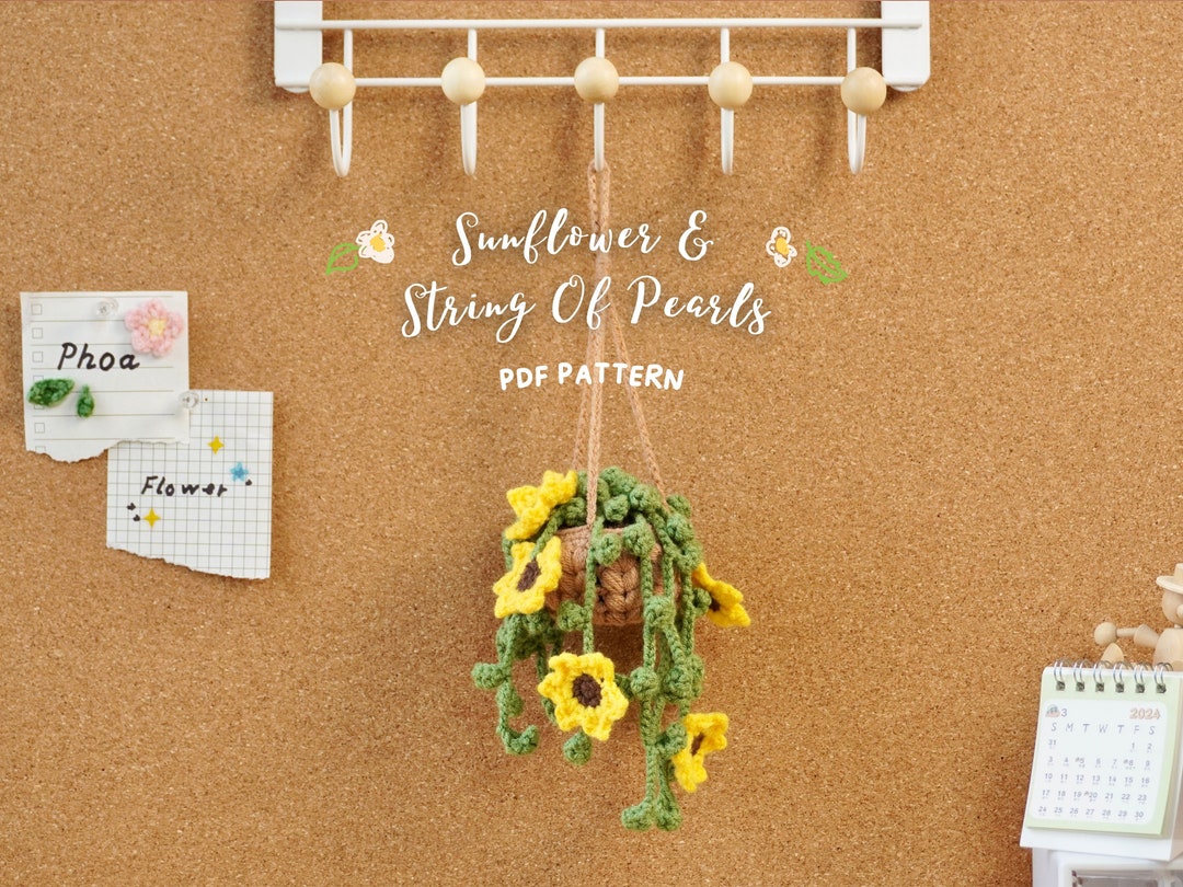 Sunflower Basket Crochet Pattern, Plant Basket Crochet Pattern, Crochet