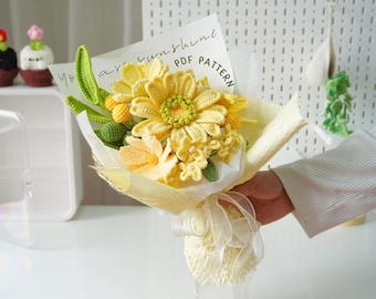 Sunshine Bouquet Crochet Pattern, Crochet Flower Bouquet Patterns, Crochet Flower Patterns, Wedding Flowers