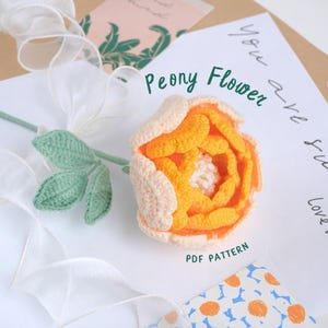 Pfingstrose Blume Häkelanleitung, Blumenstrauß Häkelanleitung, Blumen Häkelanleitung, Pfingstrose PDF Muster