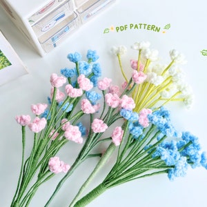 Babys Breath Flowers Crochet Pattern, Crochet Flower Bouquet Pattern, Crochet Flower Pattern, Wedding Flower