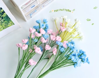 Babys Breath Flowers Crochet Pattern, Crochet Flower Bouquet Pattern, Crochet Flower Pattern, Wedding Flower