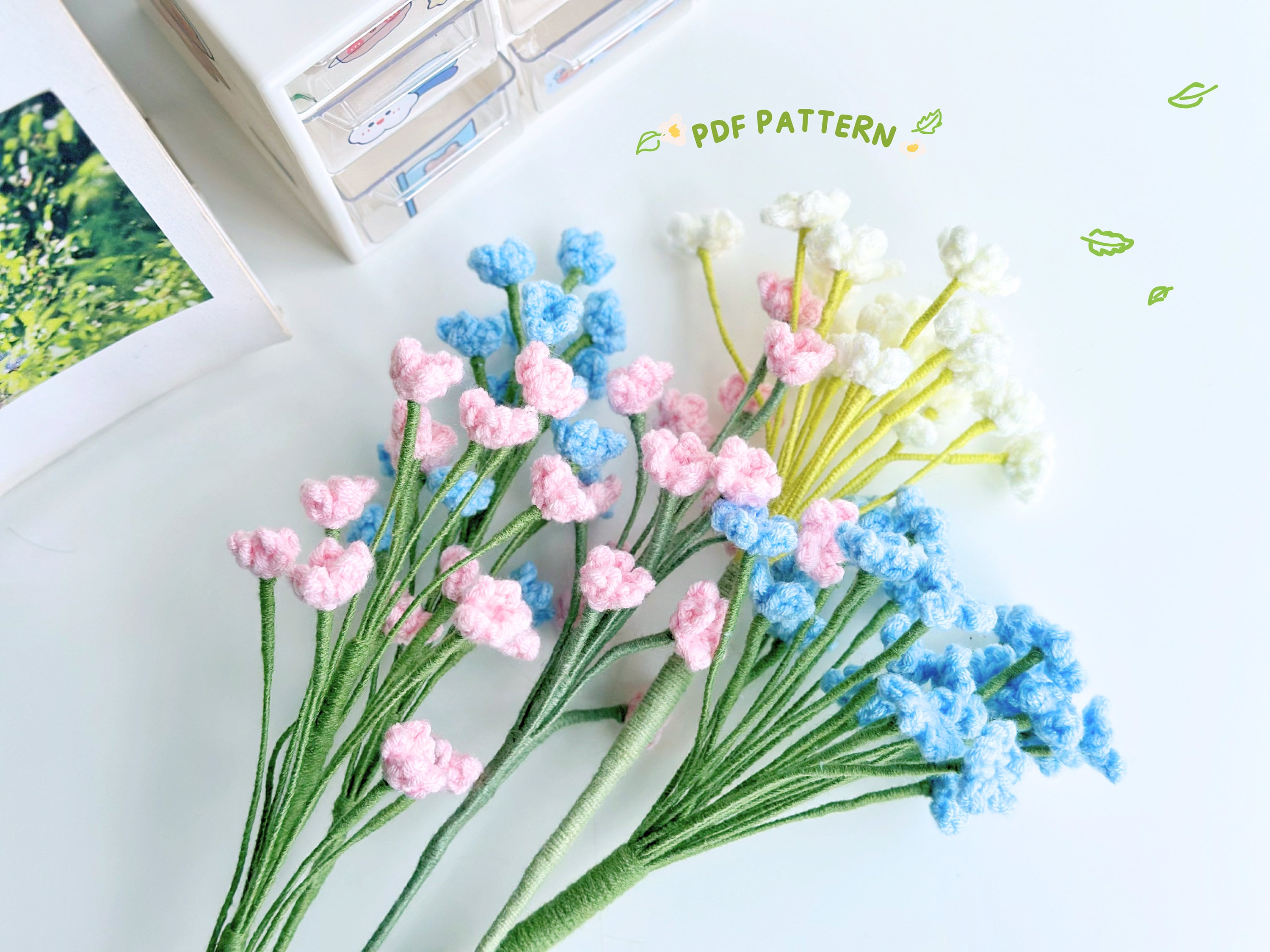 Babys Breath Flowers Crochet Pattern, Crochet Flower Bouquet