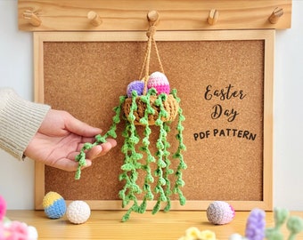 Car Hanging Easter Egg Basket Pattern, Crochet Hanging Plant Pattern, Crochet Plant Pattern, Easter Crochet Pattern,