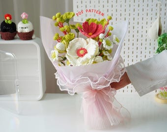 Blossoming Elegance Bouquet Crochet Pattern, Crochet Flower Bouquet Patterns, Crochet Flower Patterns, Wedding Flowers