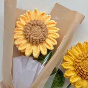 Sunflower Crochet Pattern, Crochet Flower Bouquet Pattern, Crochet Flower Pattern, Wedding Flower image 5