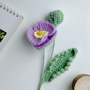 Poppy Flower Crochet Pattern, Crochet Flower Bouquet Pattern, Crochet Flower Pattern, Wedding Flower image 3